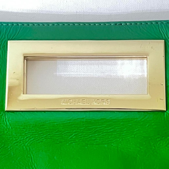 Michael Kors Green Patent Leather Clutch - Picture 7 of 8